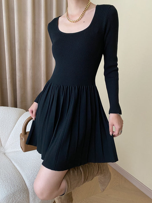 Fitted Pleated Dress