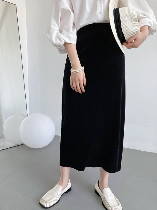 Velvet Midi Skirt