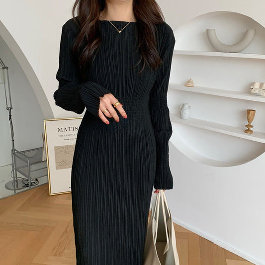 Pleated Fitted Dress