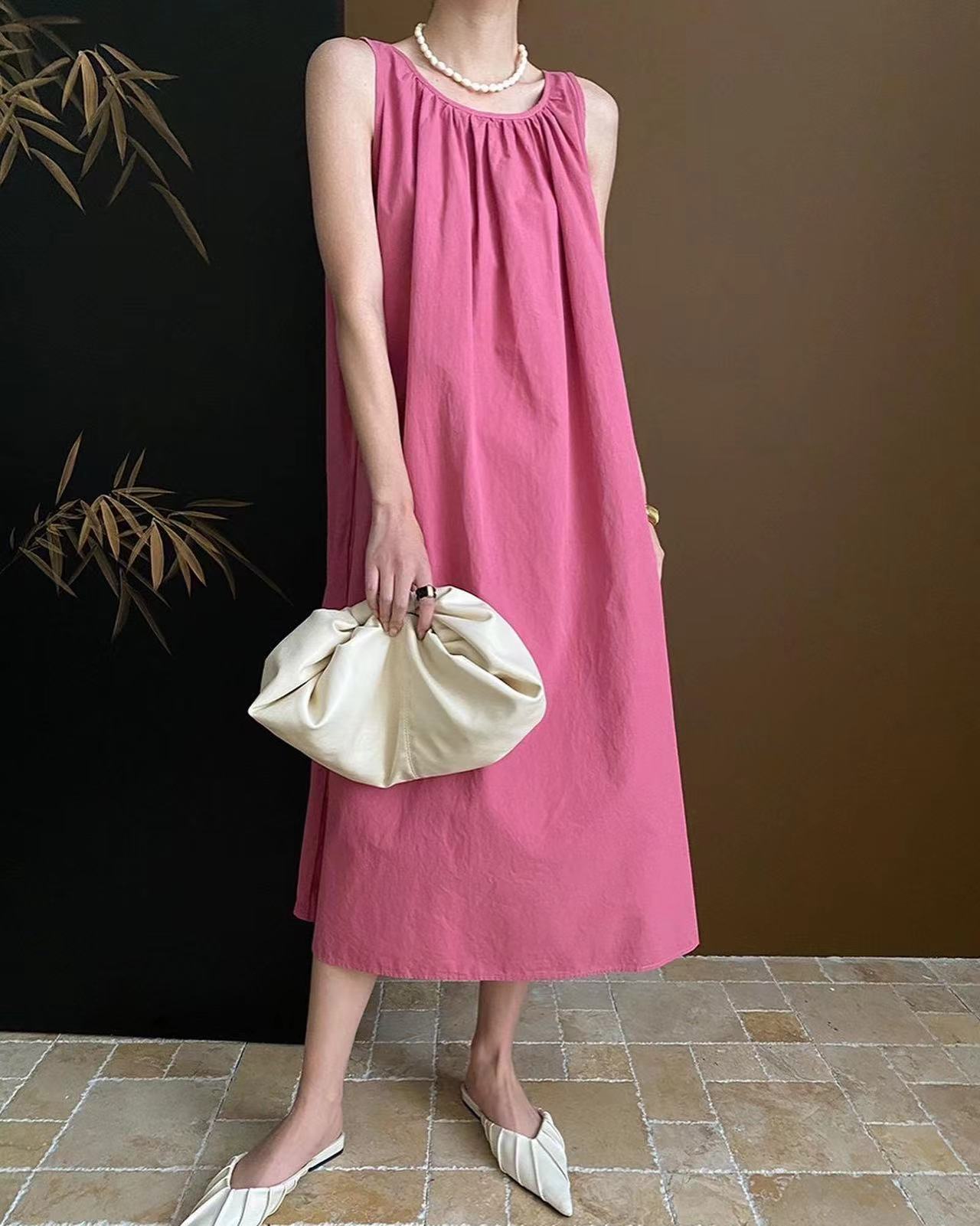 French Peach Pink Dress