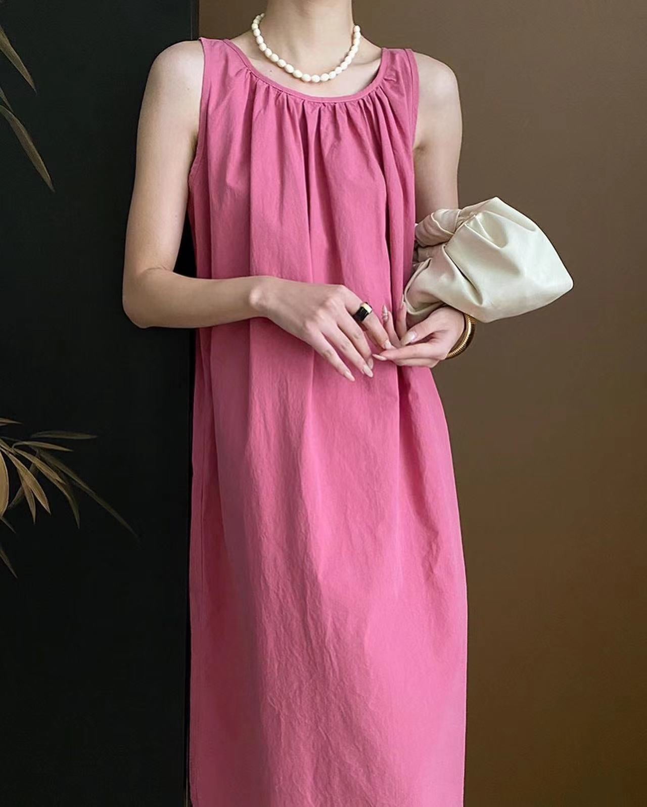 French Peach Pink Dress