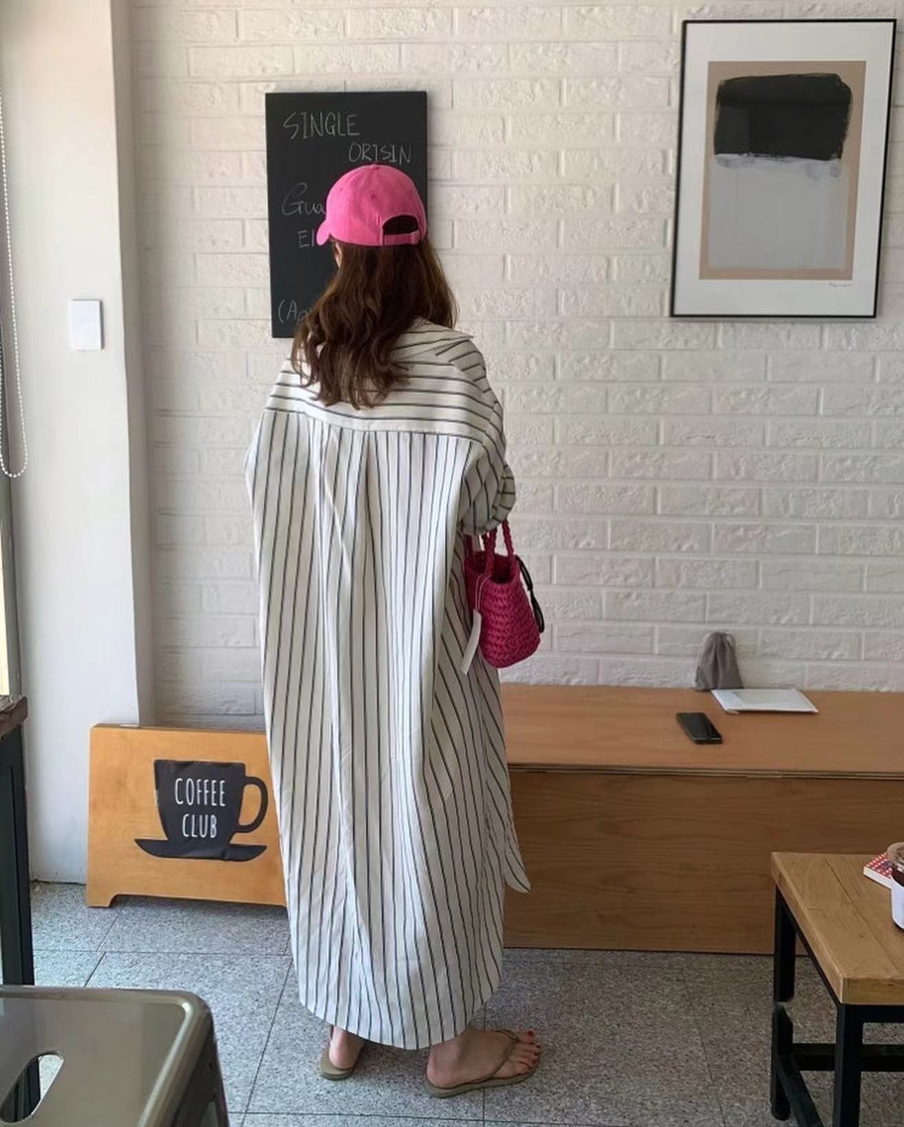 Striped Shirt Long Dress