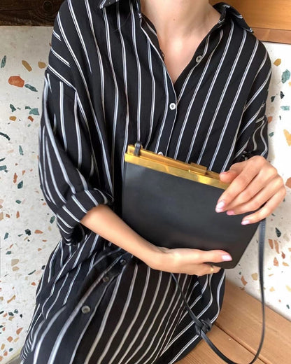 Striped Shirt Long Dress