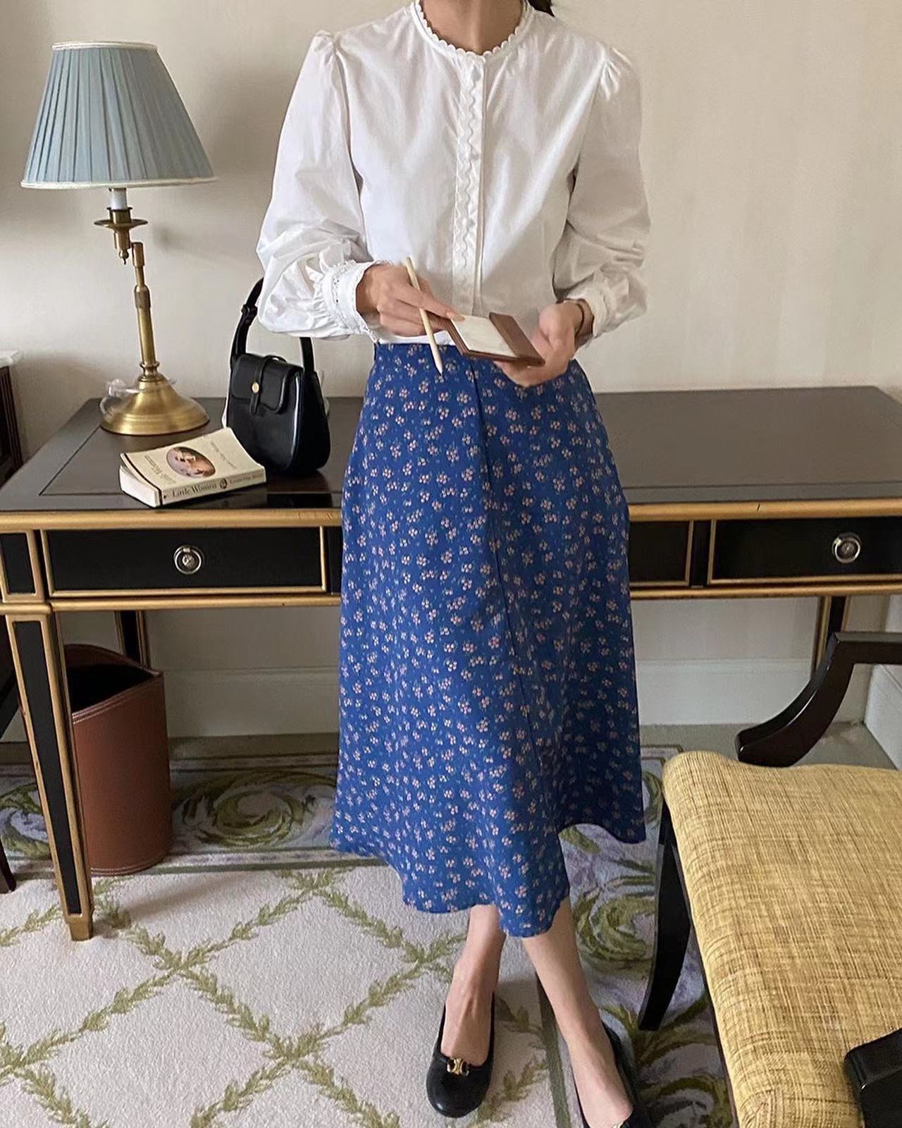 French Floral Skirt