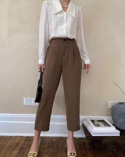 High Waist Nine-Tenths Trousers