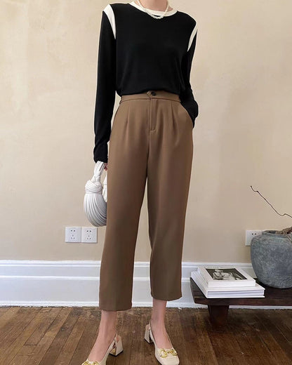 High Waist Nine-Tenths Trousers