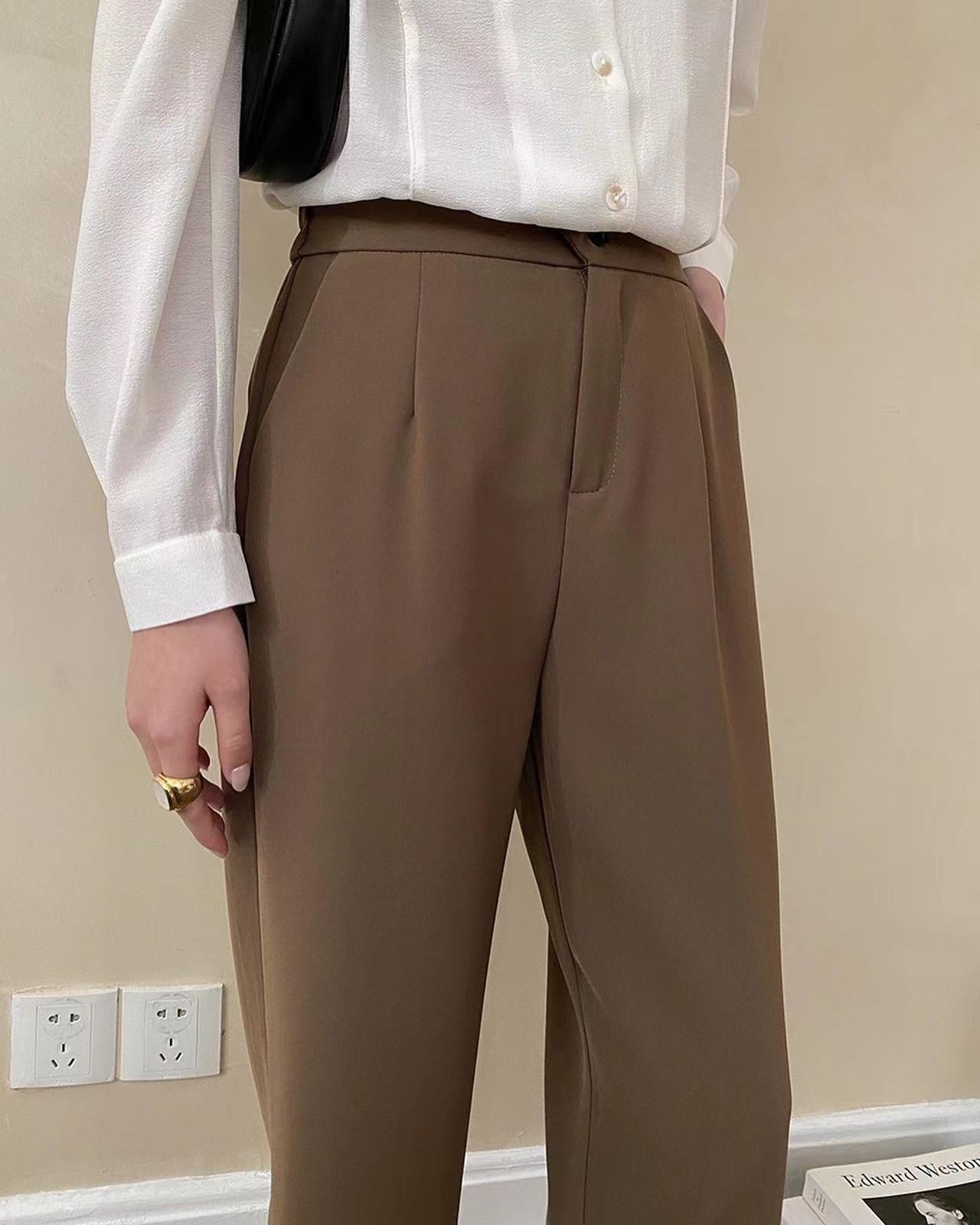 High Waist Nine-Tenths Trousers