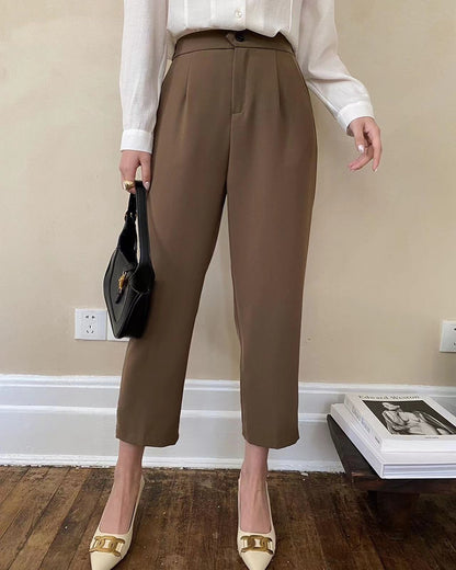 High Waist Nine-Tenths Trousers