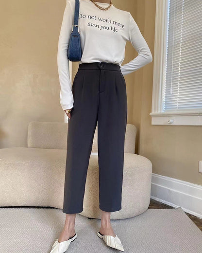 High Waist Nine-Tenths Trousers