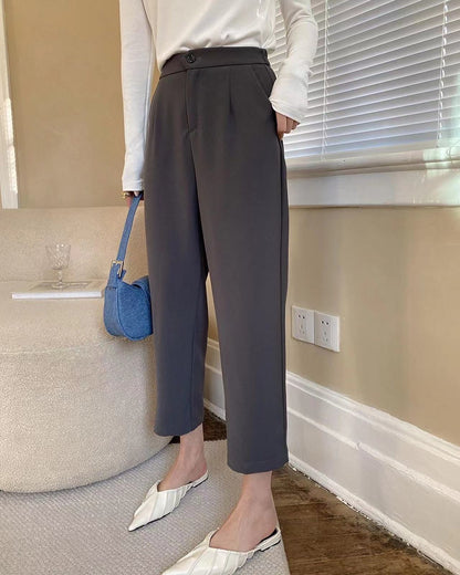 High Waist Nine-Tenths Trousers