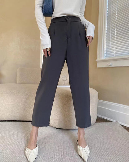 High Waist Nine-Tenths Trousers