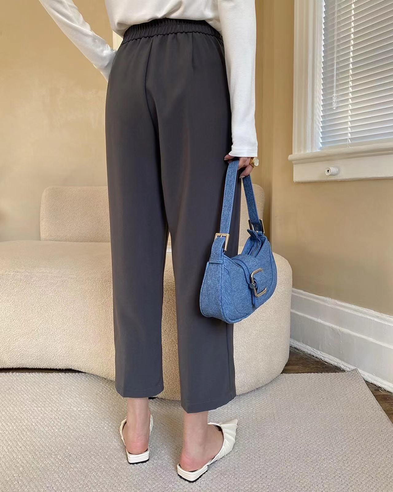 High Waist Nine-Tenths Trousers