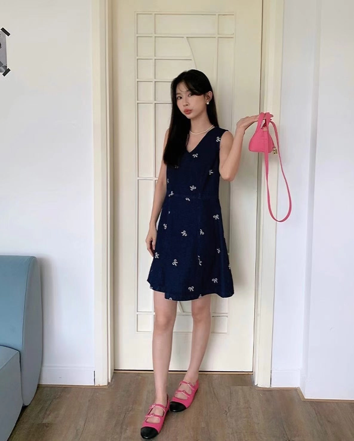 Bow Denim Dress