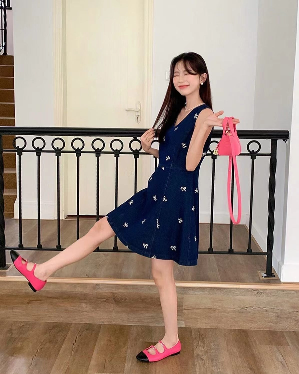 Bow Denim Dress