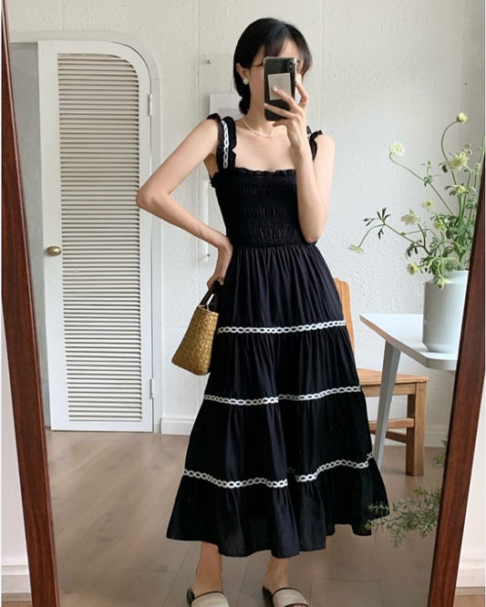 French Vintage Ruffle Dress