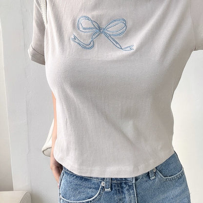 刺繡蝴蝶結Tee