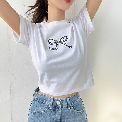 刺繡蝴蝶結Tee