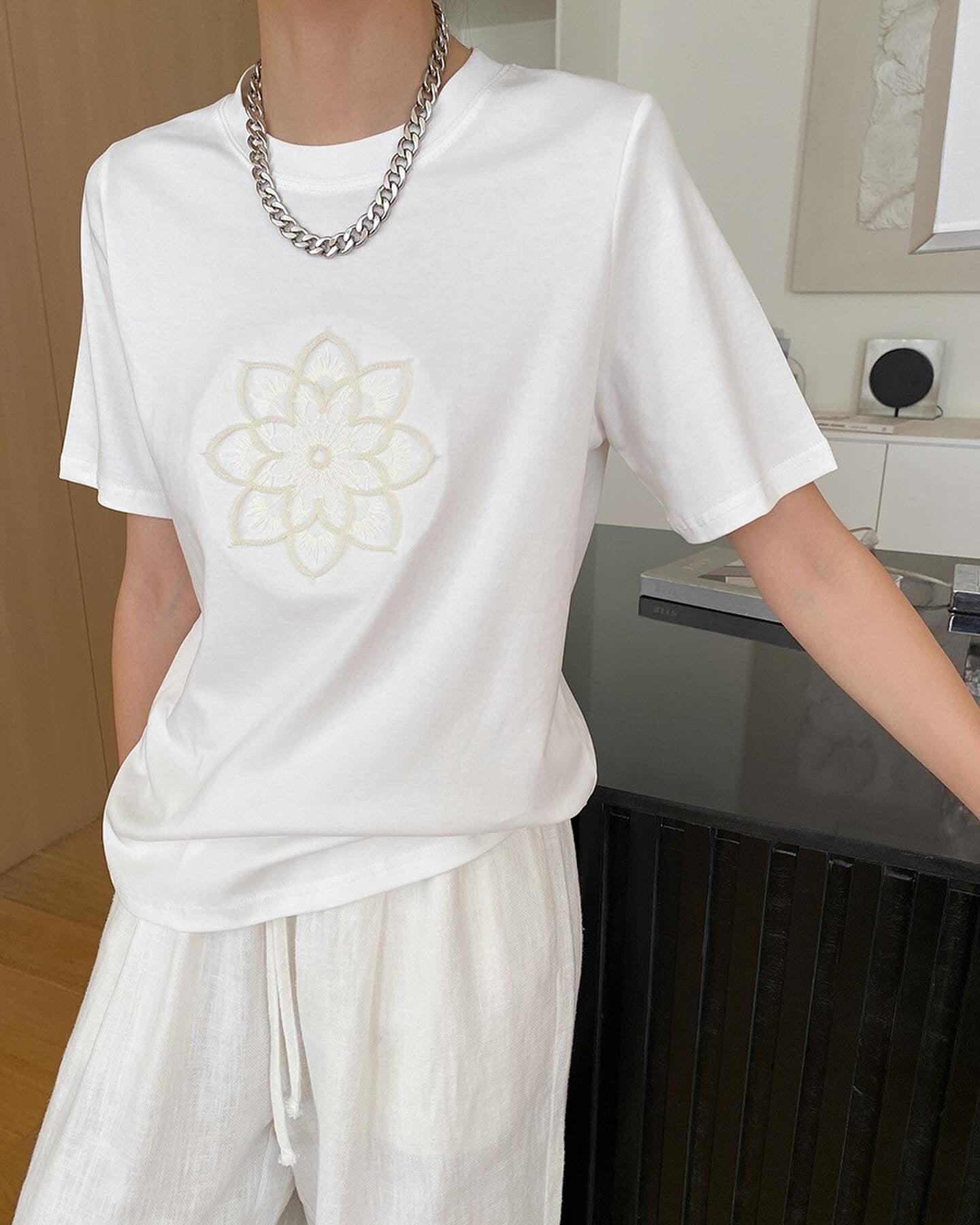 3D Embroidered Floral T-Shirt