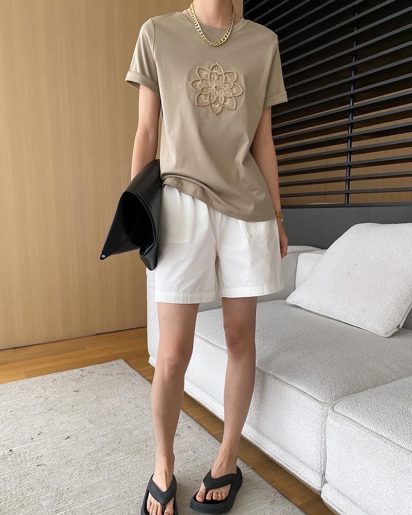 3D Embroidered Floral T-Shirt