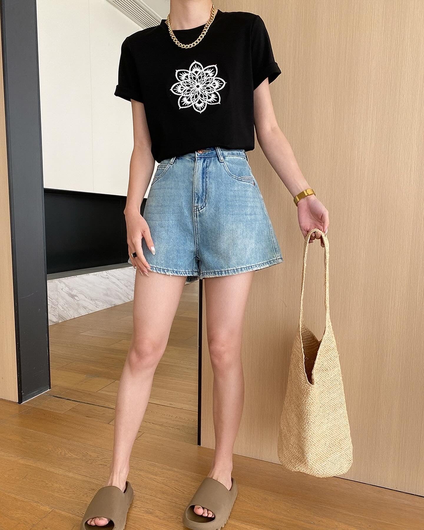 3D Embroidered Floral T-Shirt