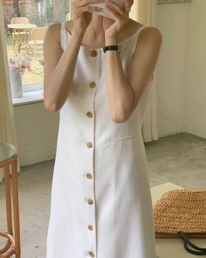 Single-Breasted Tank Dress