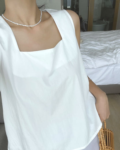 Square Neck Wide Strap Tank Top