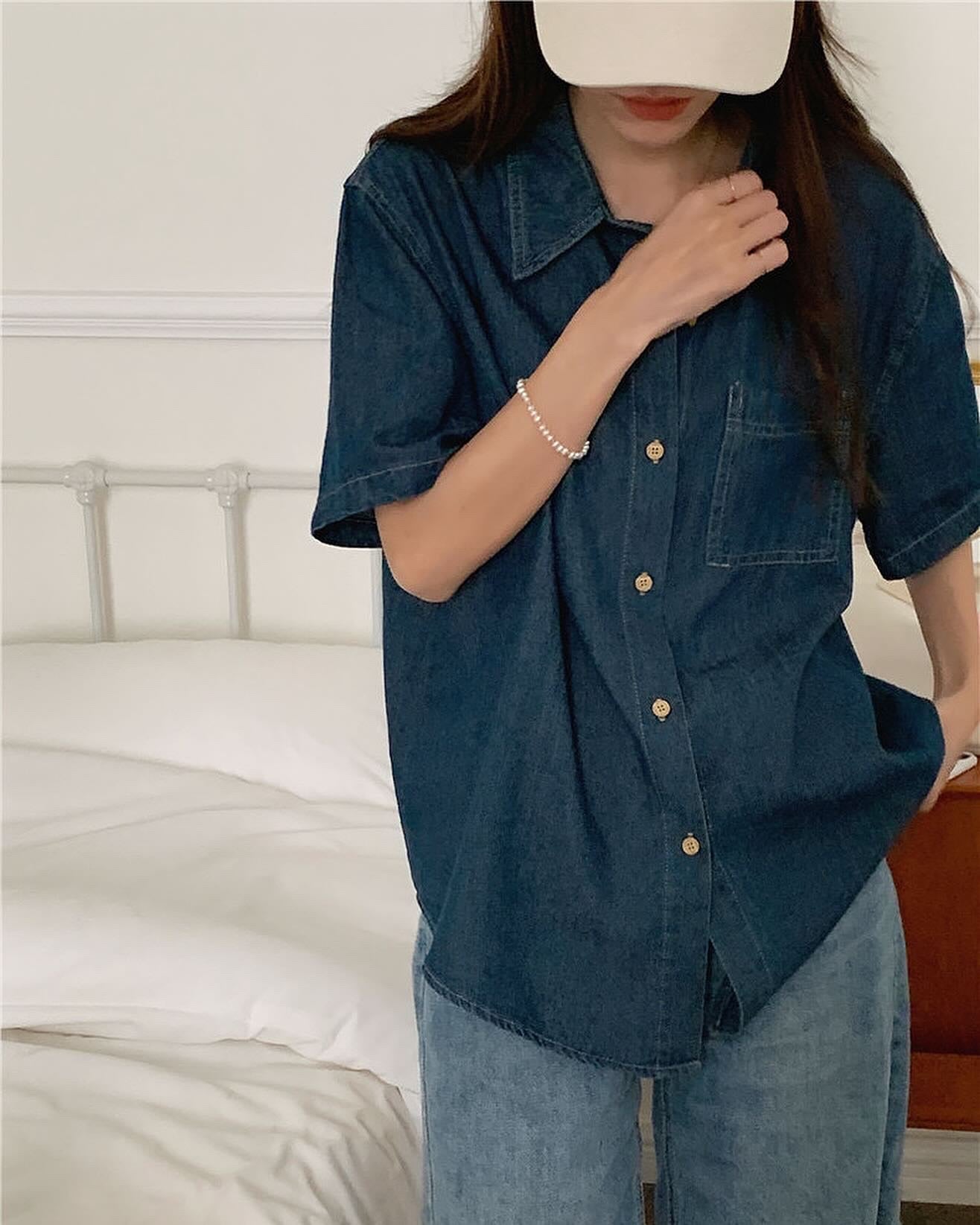 Collared Denim Shirt