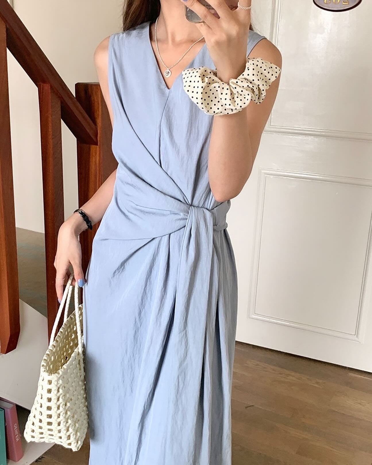 V-Neck Tie-Waist Vest Dress