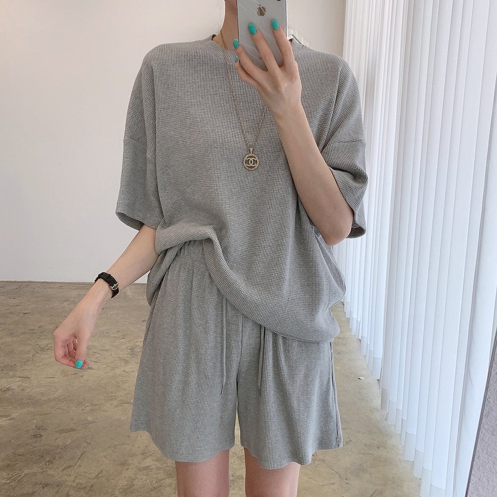 Waffle Knit Casual Set