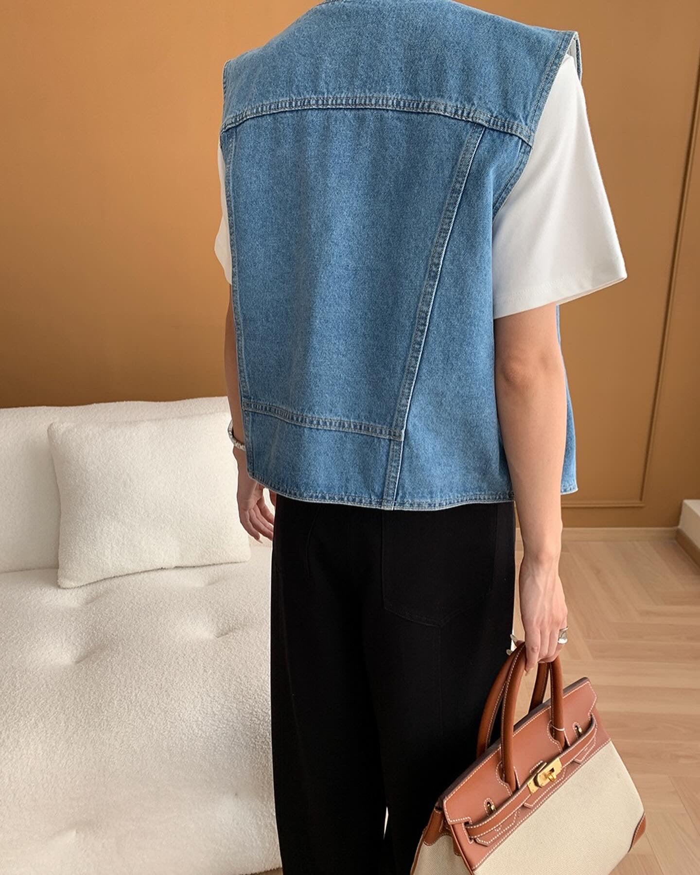 Vintage V-Neck Denim Vest