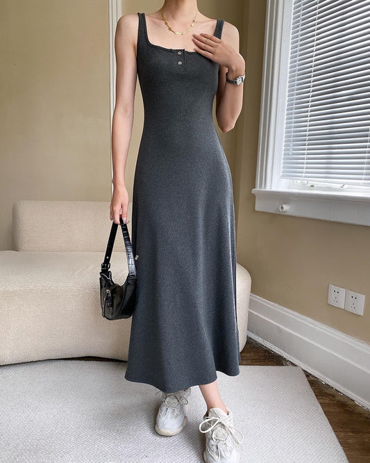 Square Neck Casual Dress