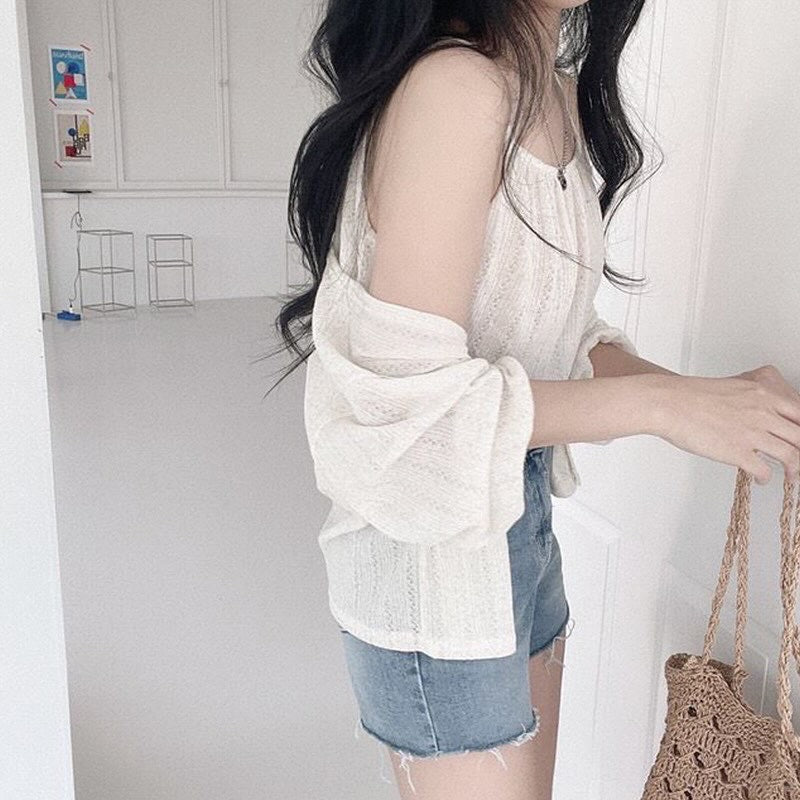 Gentle Jacquard Cami + 3/4 Sleeve Jacket