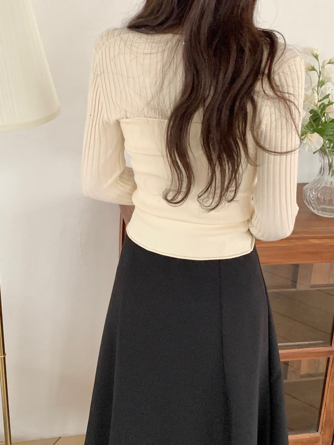 Long Sleeve Sweater + Layered Tie Cami Set