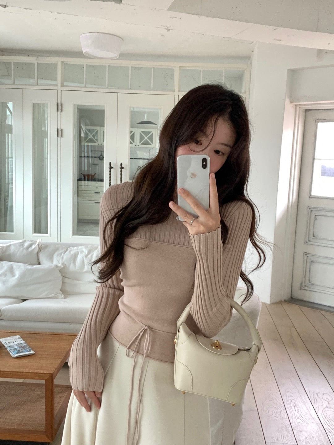 Long Sleeve Sweater + Layered Tie Cami Set