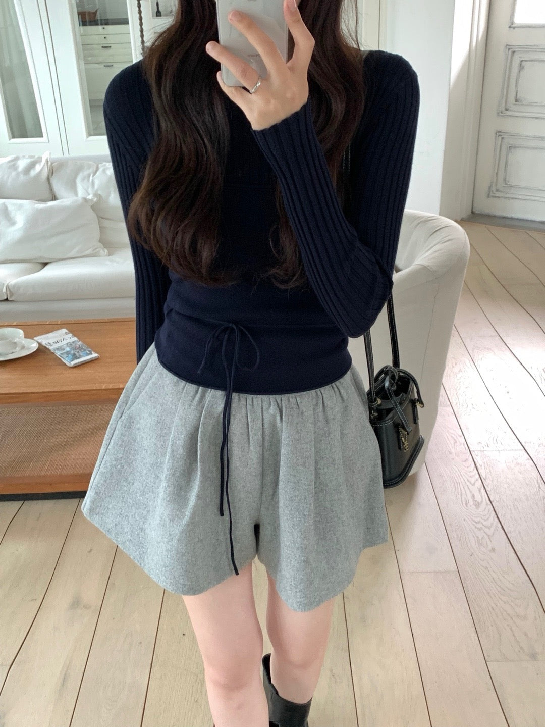 Long Sleeve Sweater + Layered Tie Cami Set