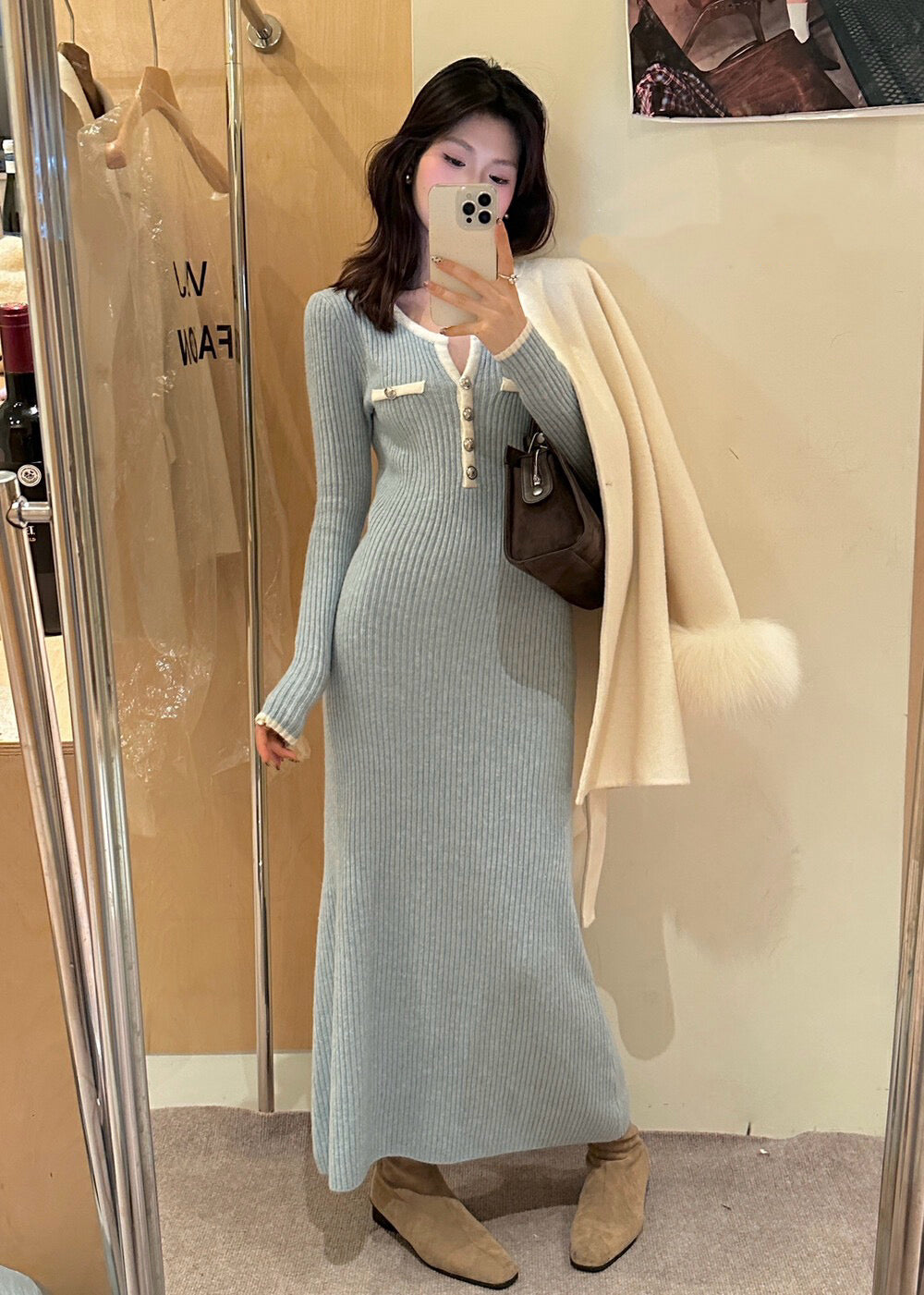 Slimming Chanel-style Knit Dress