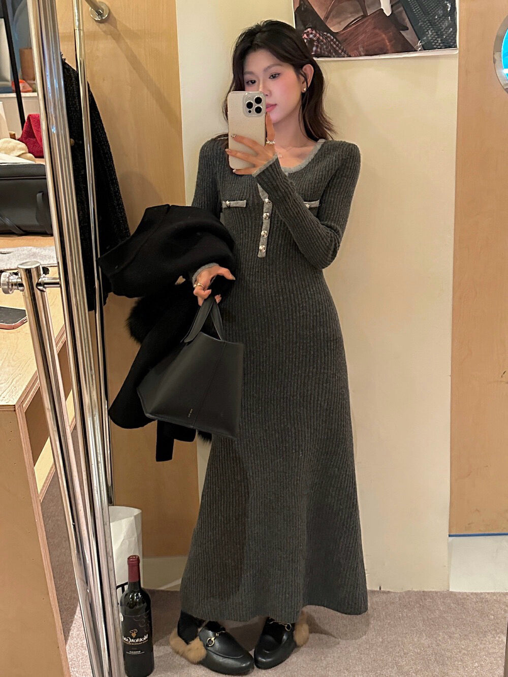 Slimming Chanel-style Knit Dress