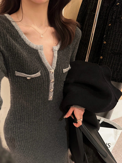 Slimming Chanel-style Knit Dress