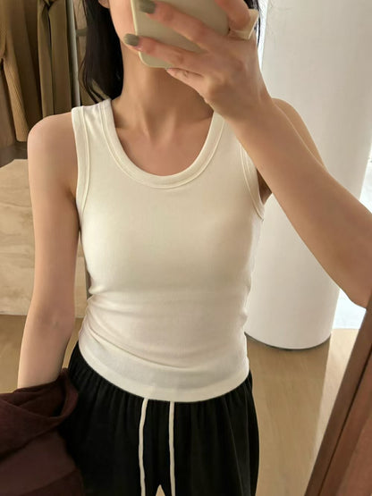 U-neck Tank Top With Pads