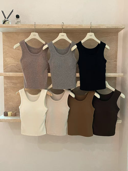 U-neck Tank Top With Pads