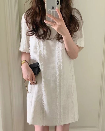 Short Sleeve Tassel Dress