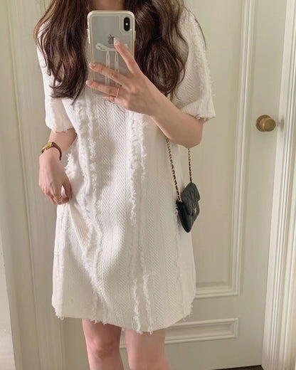 Short Sleeve Tassel Dress