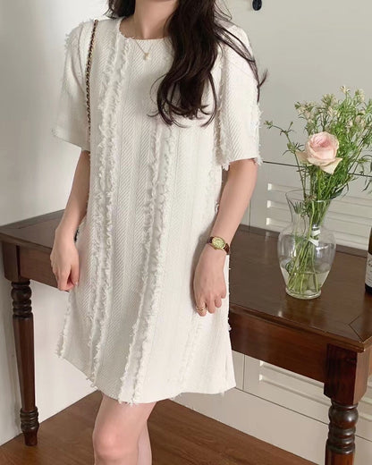 Short Sleeve Tassel Dress